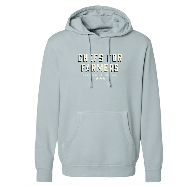 Chefs For Farmers '24 - Unisex Hooded Sweatshirt - Stacked - Pigment Sage