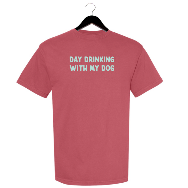 Day Drinking With My Dog - Unisex Crewneck Shirt - Crimson