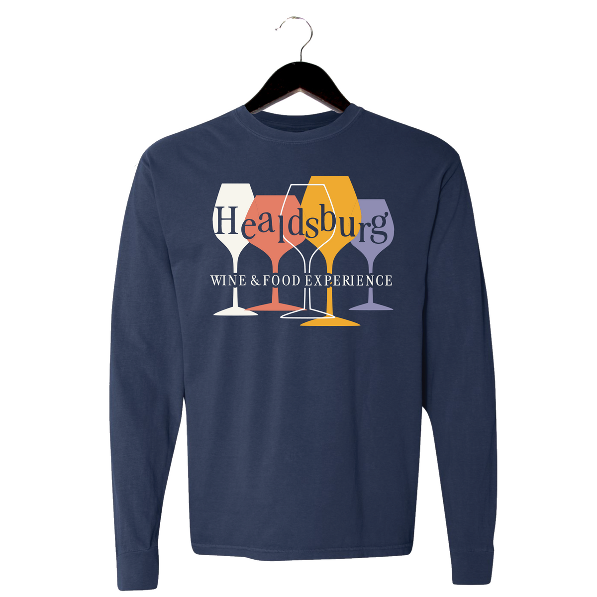 HWFE 2024 - Unisex Long Sleeve Shirt - Glasses - Navy – Flavour Gallery