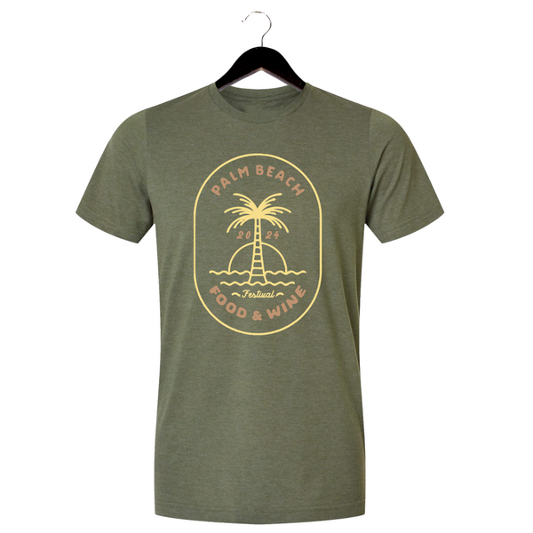 Palm Beach Food & Wine Festival '24 - Unisex Crewneck Shirt - Palm Tree - Military Green