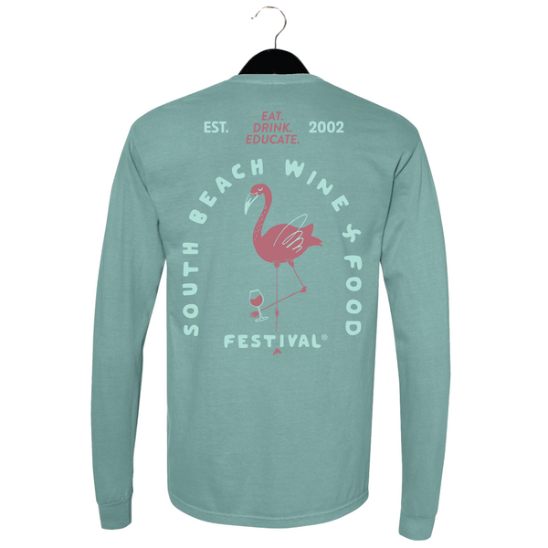 SOBEWFF 2025 - Unisex Long Sleeve Shirt - Flamingo - Seafoam