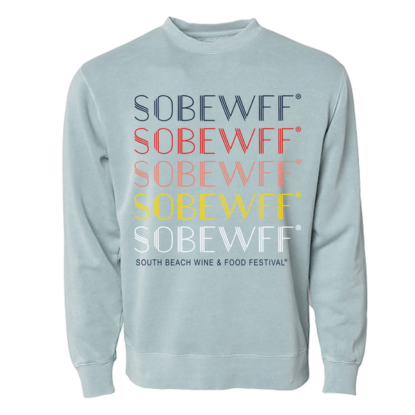 SOBEWFF 2025 - Unisex Crewneck Sweatshirt - Rainbow - Pigment Sage